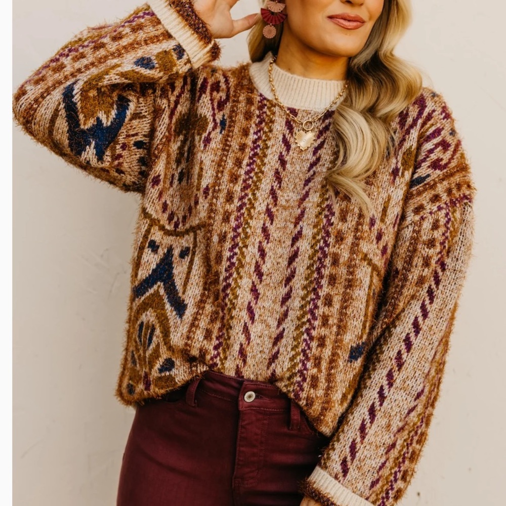 Anthropologie Multicolor Crew Neck Sweater